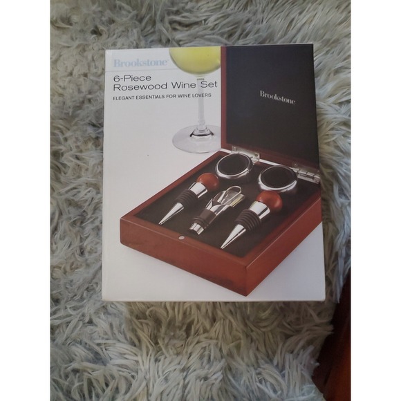 Brookstone 6 Piece Rosewood Wine Set Elegant Essentials For Wine
